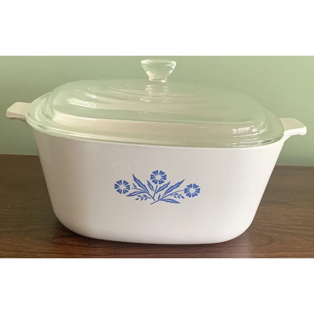Vintage Corning Ware Blue Cornflower P-2 1/2-B Casserole Dish w/Lid &Baking Dish